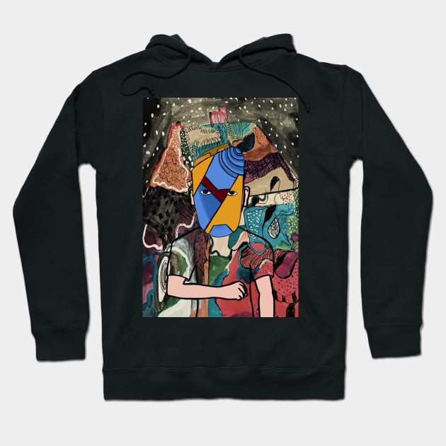 Discover NFT Character - MaleMask Mystery Night with Crayon Eyes on TeePublic Hoodie by Hashed Art
